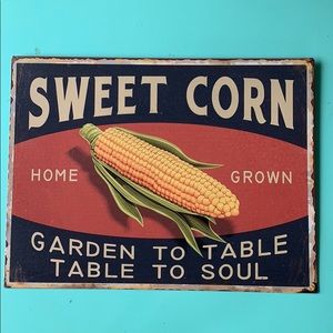 Metal sweet corn sign